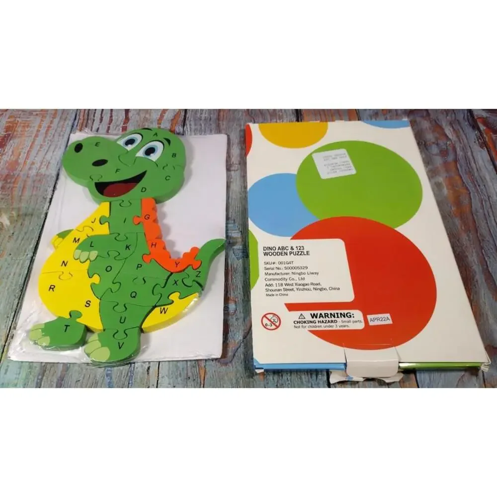 Dino ABC &‎ 123 Wooden Puzzle Educational Toy